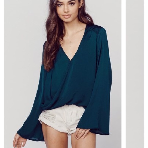 Blue Life Tops - Deep Teal swoop long sleeve Blouse Planet Blue